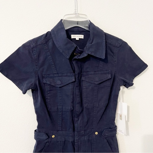 NWT NEW Good American Fit For Success Jumpsuit Navy Blue Rise Size 1 / Small - Picture 3 of 7